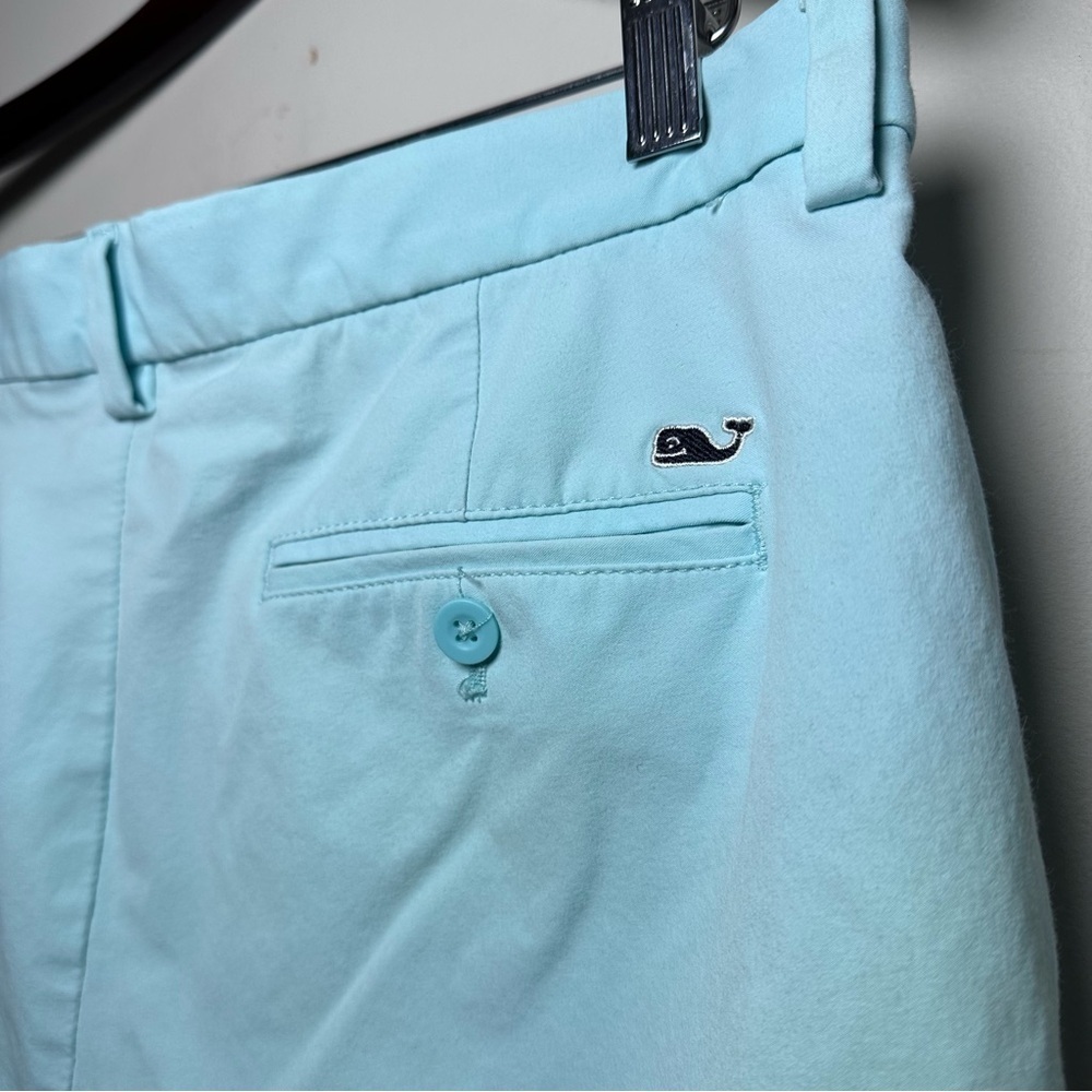 Vineyard Vines Men’s 8” Performance Shorts – Mint Blue/Green Sz 34 Country Club - Picture 3 of 7